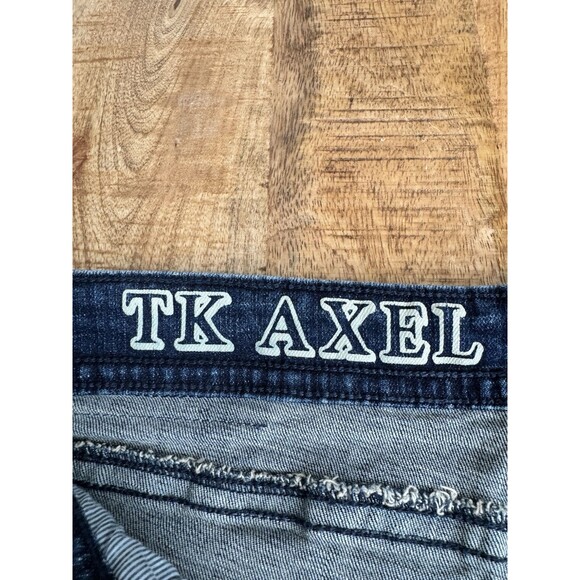 TK Axel Men’s Slim Boot Cut Jeans Dark Wash Pockets  Mid Rise Size 34x30 - Picture 5 of 12